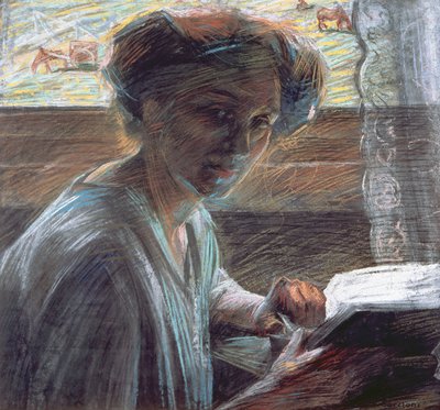 Woman Reading, 1909 by Umberto Boccioni